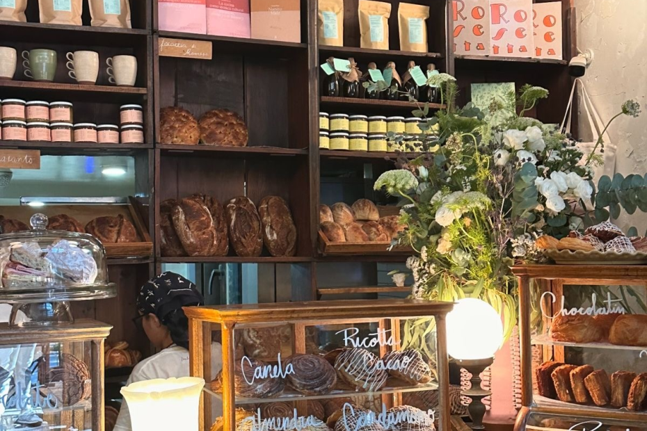 Storefront with fresh pastries on display
