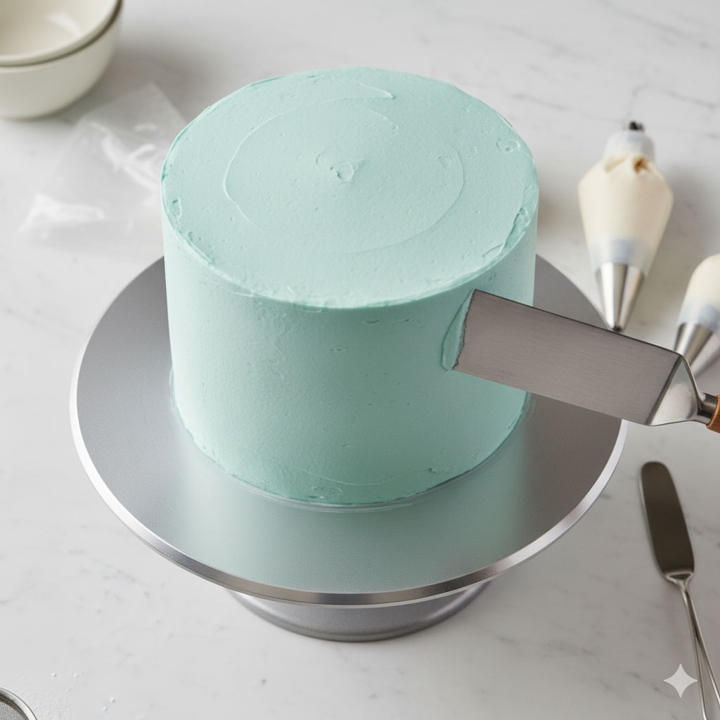 smooth frosting finish on cake