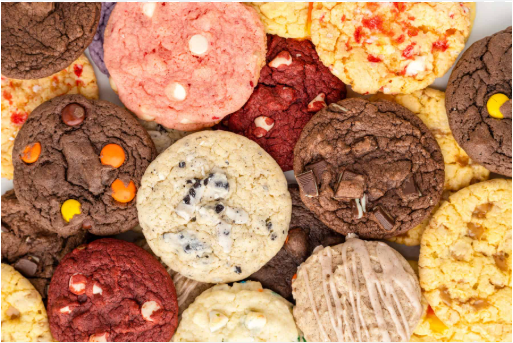 Variety of cake mix cookie flavors including chocolate, vanilla, and funfetti